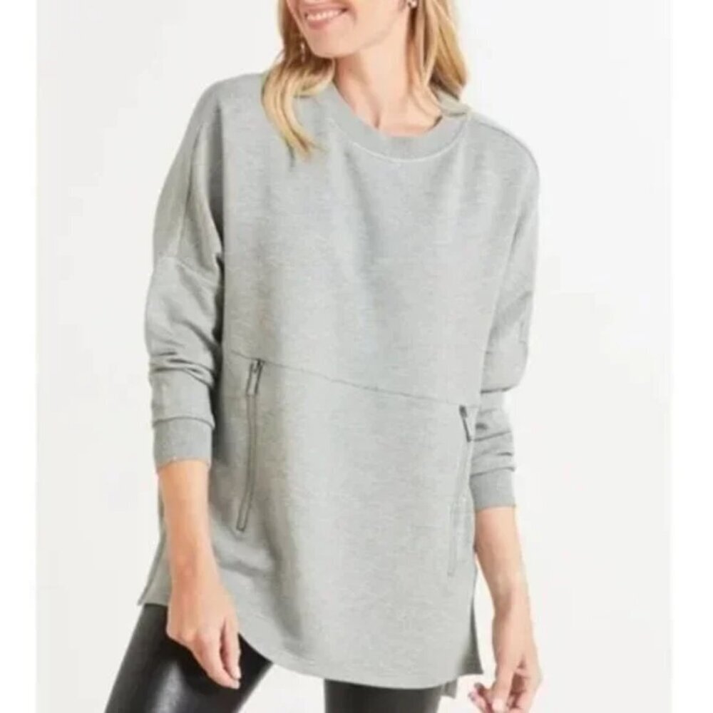 VARLEY Bayliss Heather Grey Sweatshirt Tunic Oversized Pullover Small